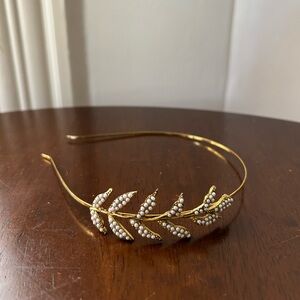 Pearl Leaf Gold Headband